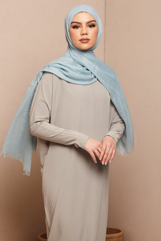 Light Blue Cotton & Wool Hijab - CAVE