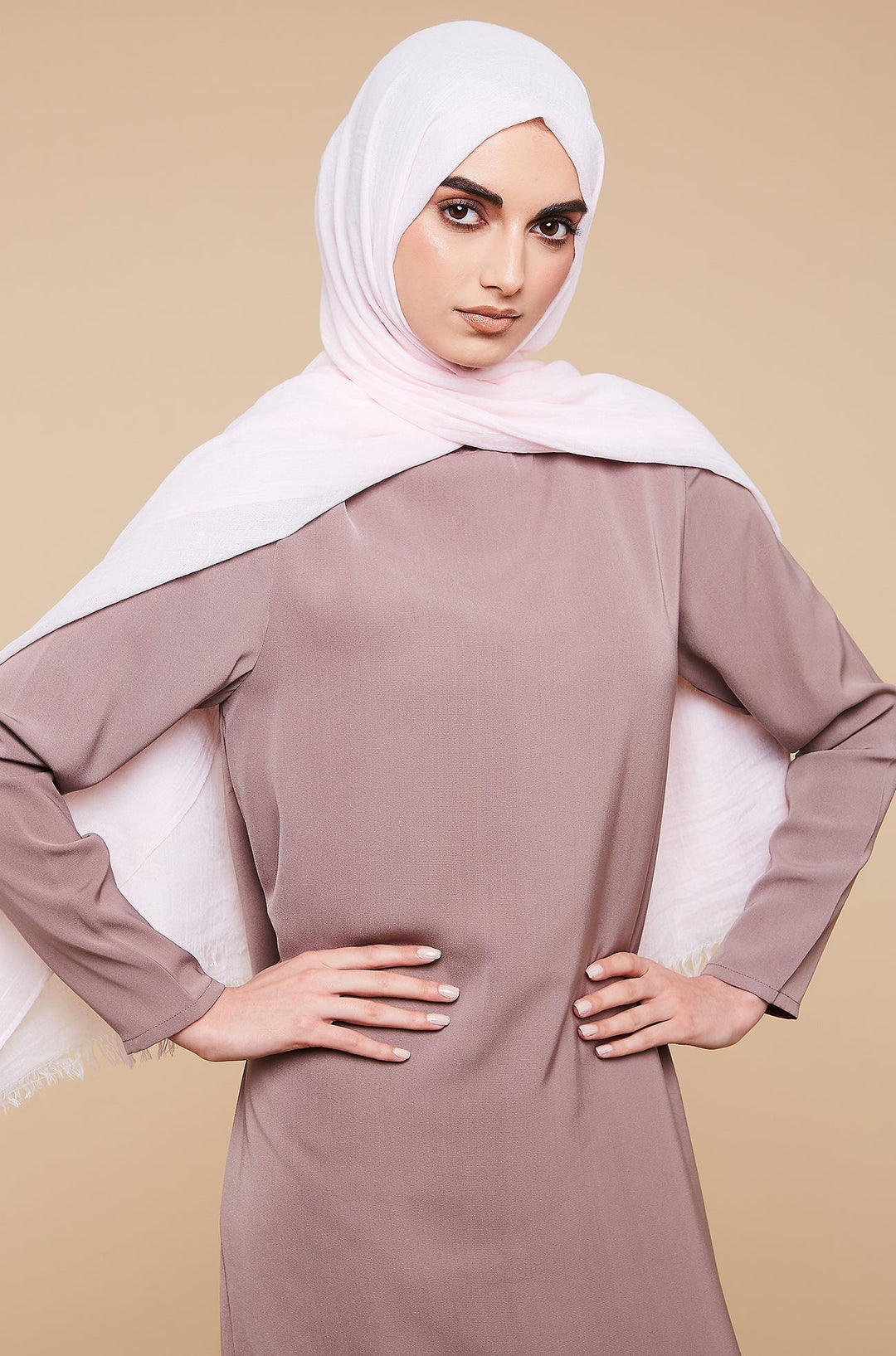 Light Pink Cotton & Wool Hijab - CAVE