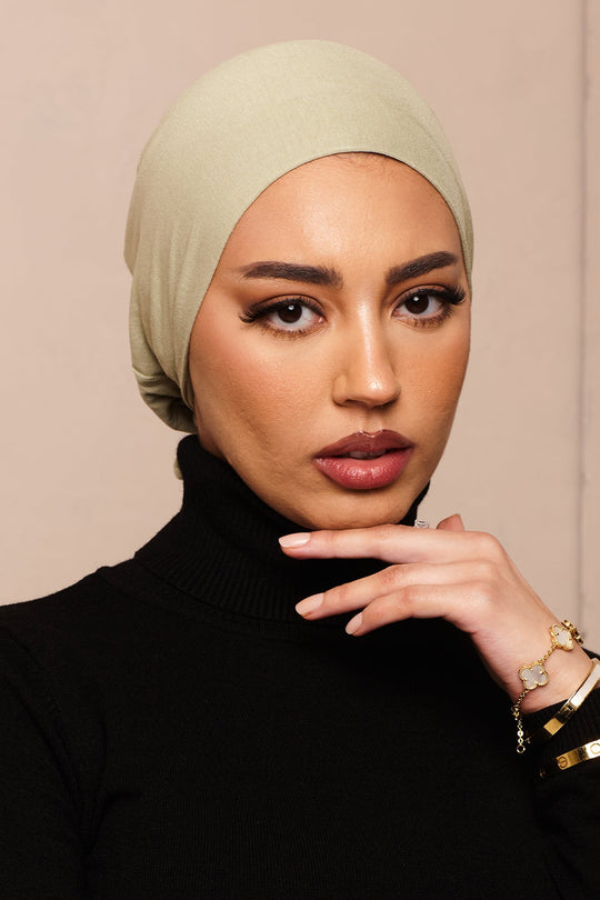 Lint Green Bamboo Jersey Hijab Cap - CAVE