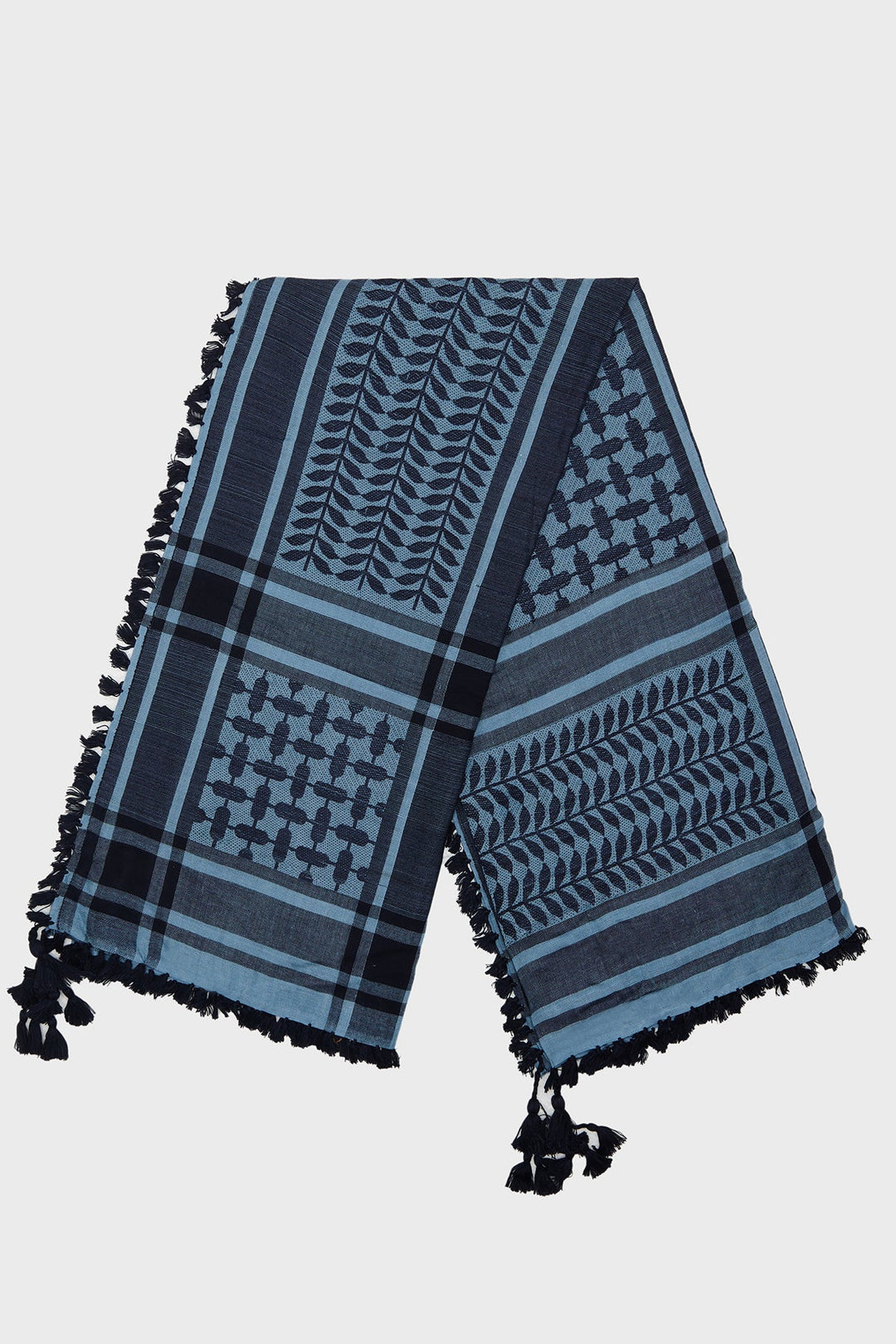 Maritime Blue & Airy Blue Bamboo Keffiyeh Scarf - CAVE