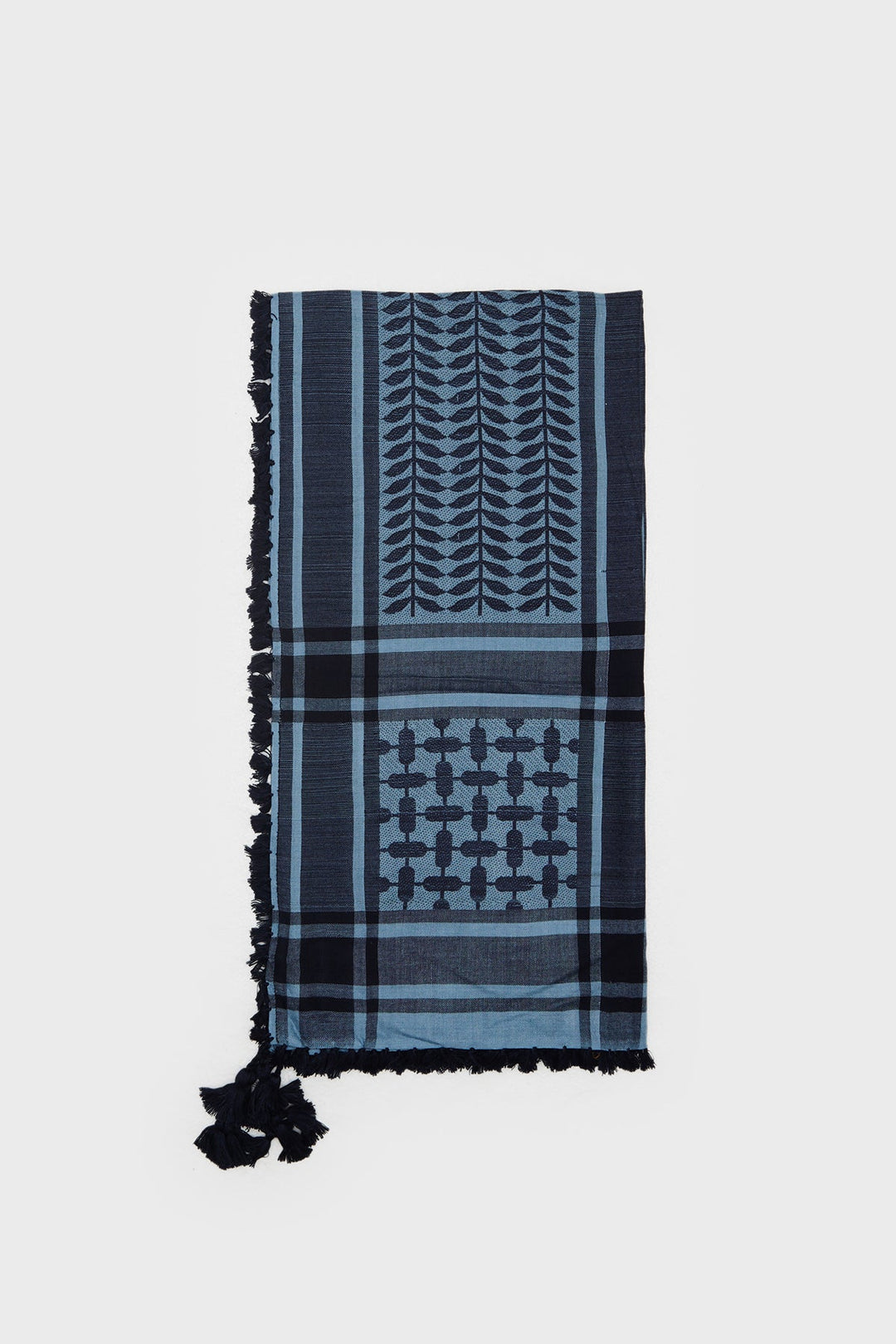 Maritime Blue & Airy Blue Bamboo Keffiyeh Scarf - CAVE