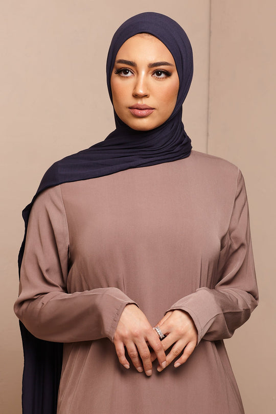 Maritime Blue Bamboo Jersey Hijab - CAVE