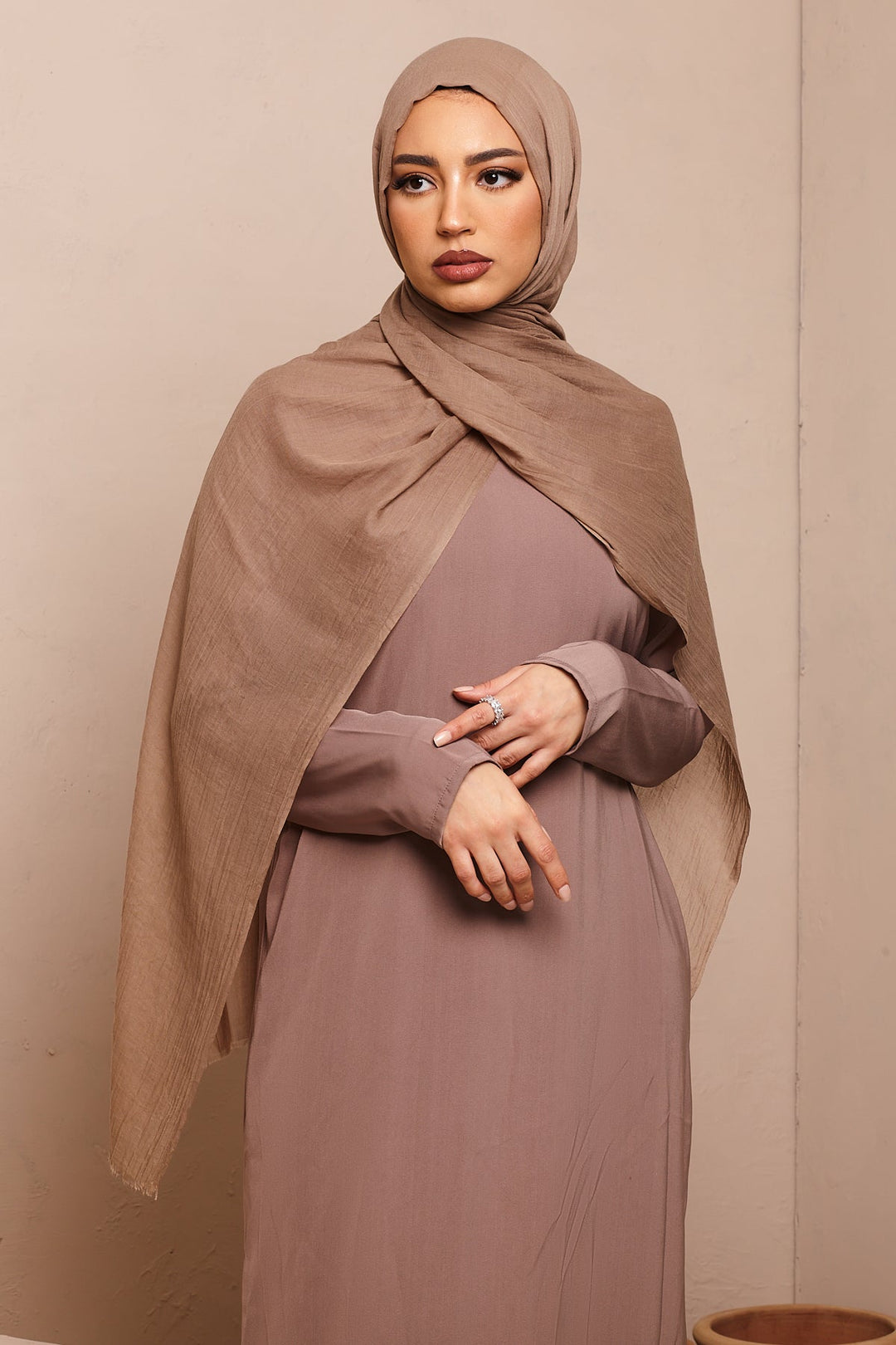 Mocha Cotton & Silk Hijab - CAVE