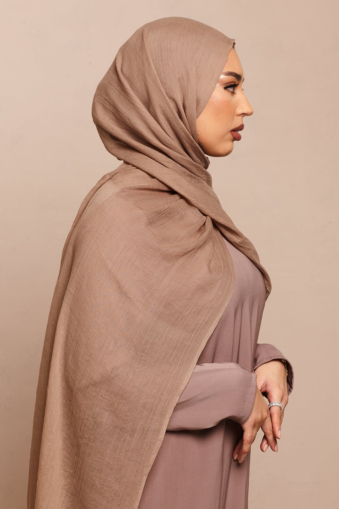 Mocha Cotton & Silk Hijab - CAVE