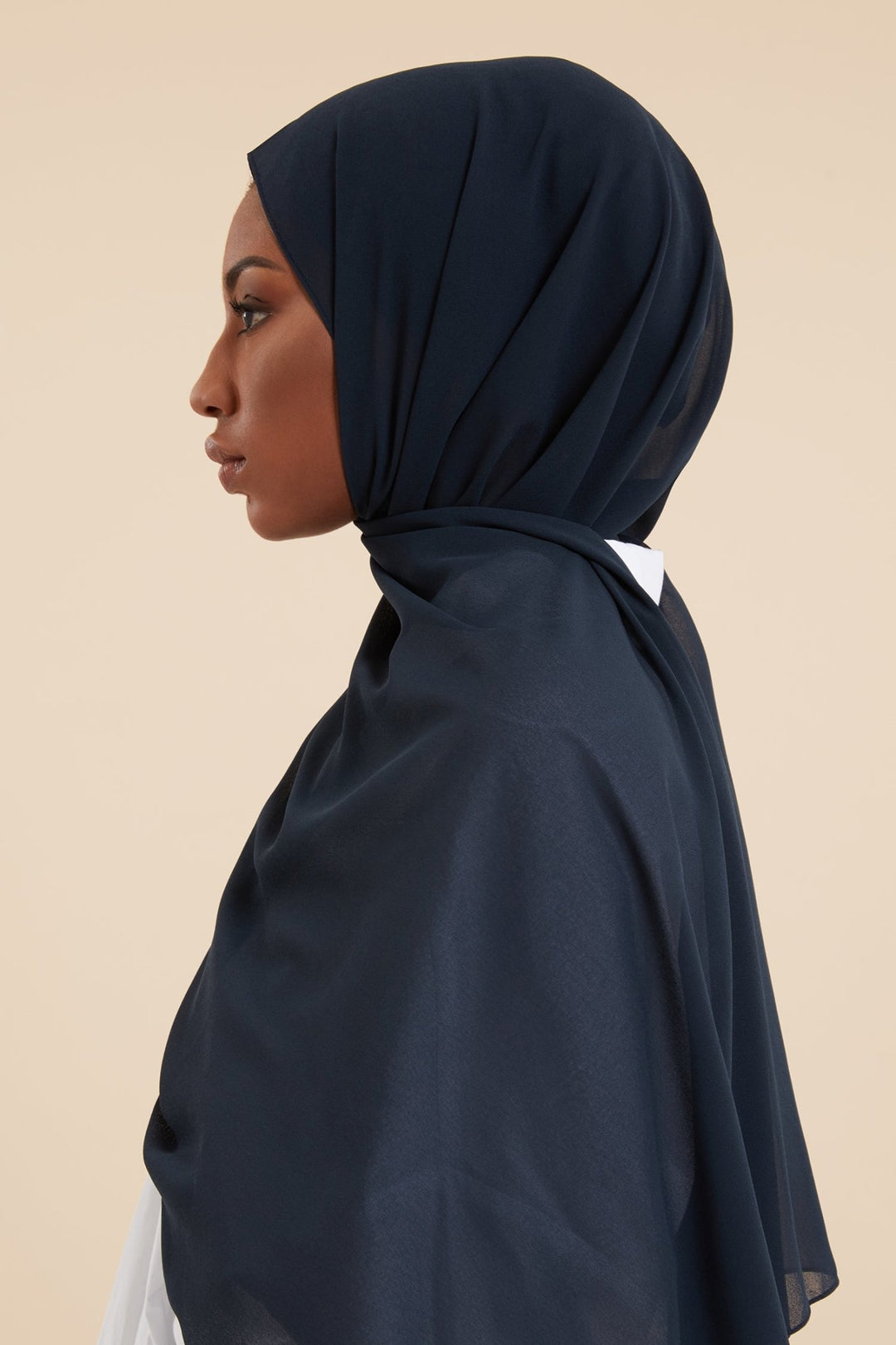 Navy Soft Crepe Hijab - CAVE