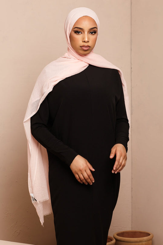 Nude Pink Cotton & Silk Hijab - CAVE