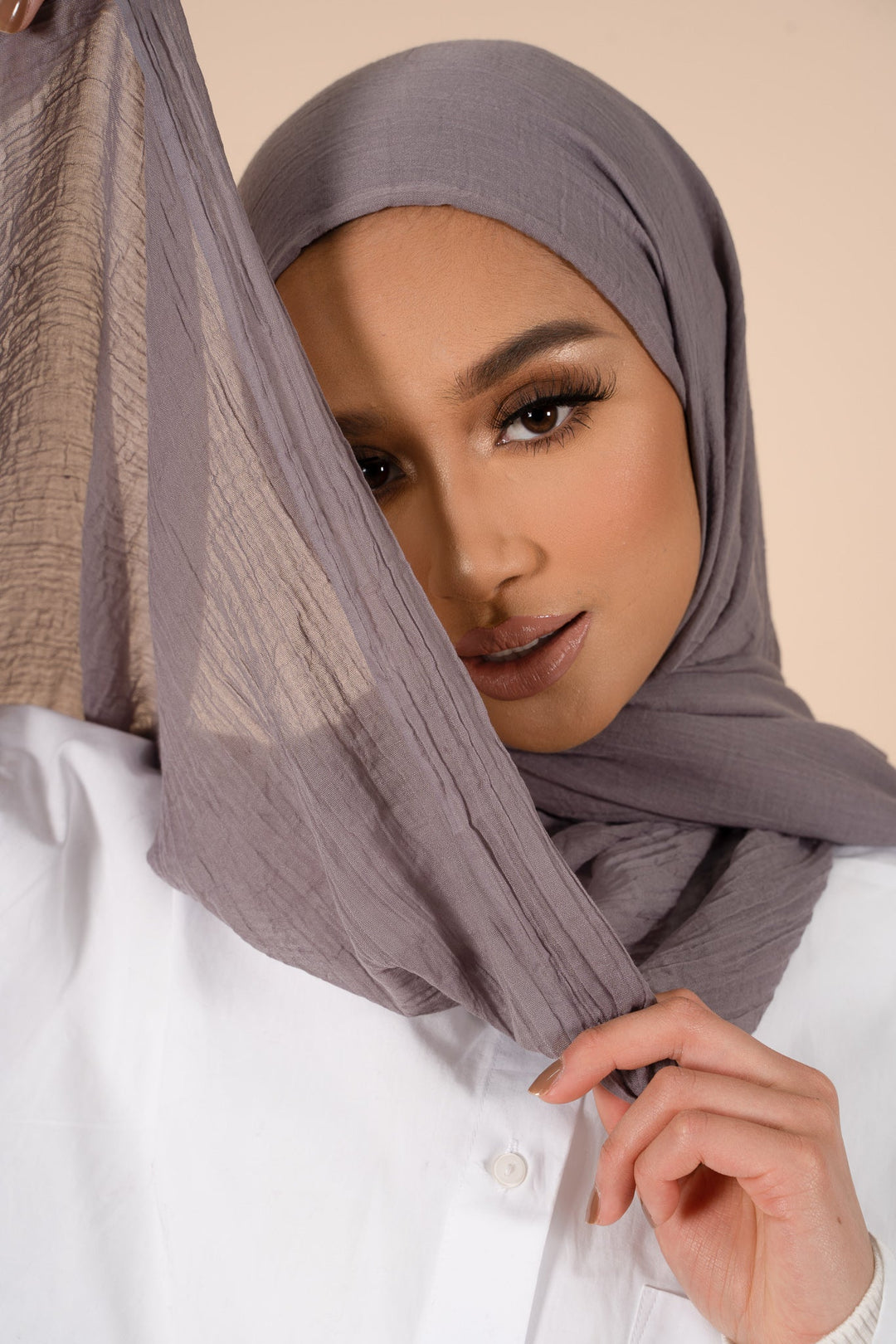 Opal Grey Cotton & Silk Hijab - CAVE