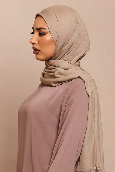 Pale Khaki Lenzing Modal Hijab - CAVE