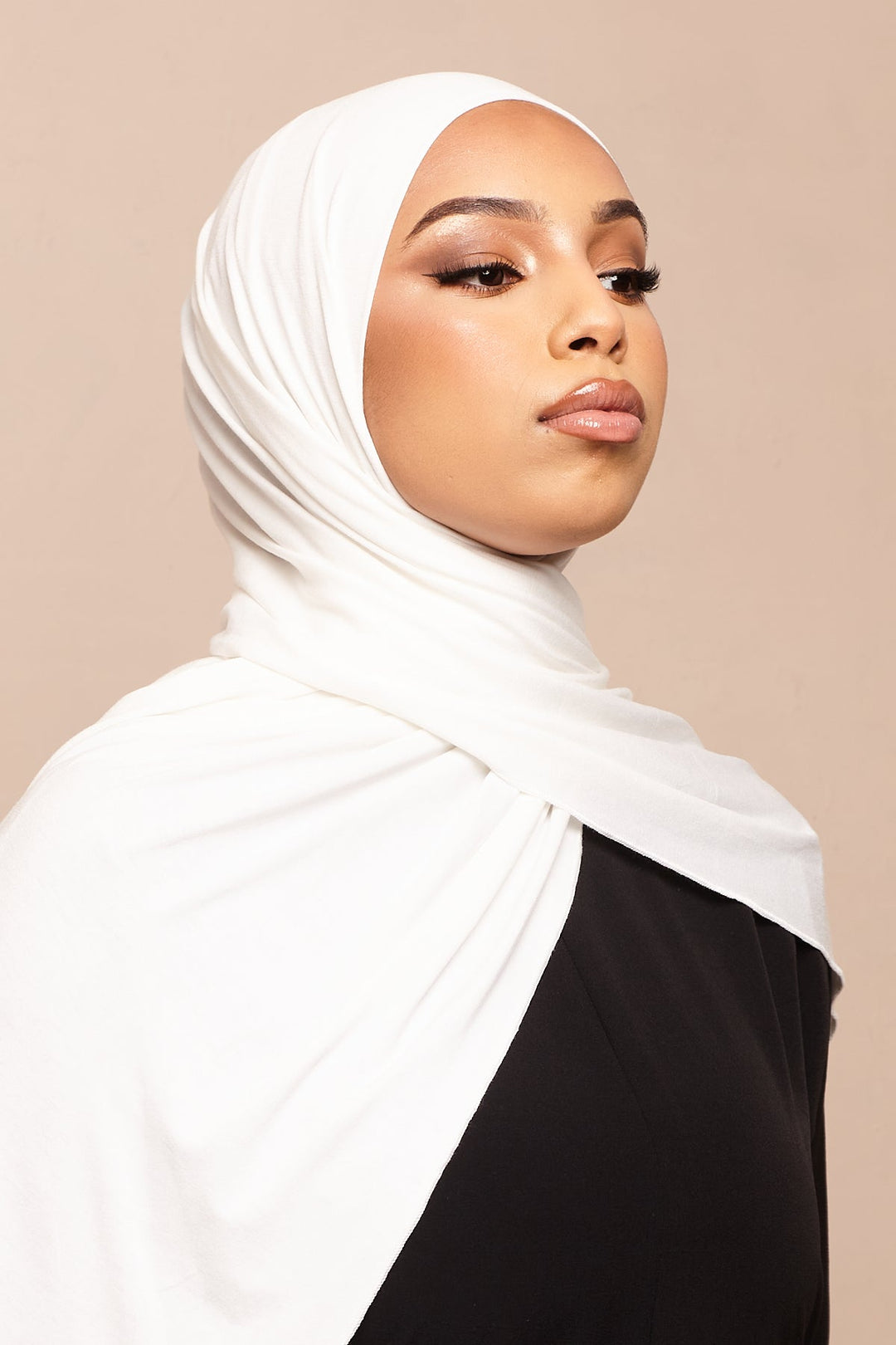 Pure White Bamboo Jersey Hijab - CAVE