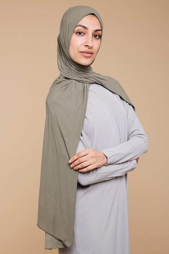 Sage Olive Soft Jersey Hijab - CAVE