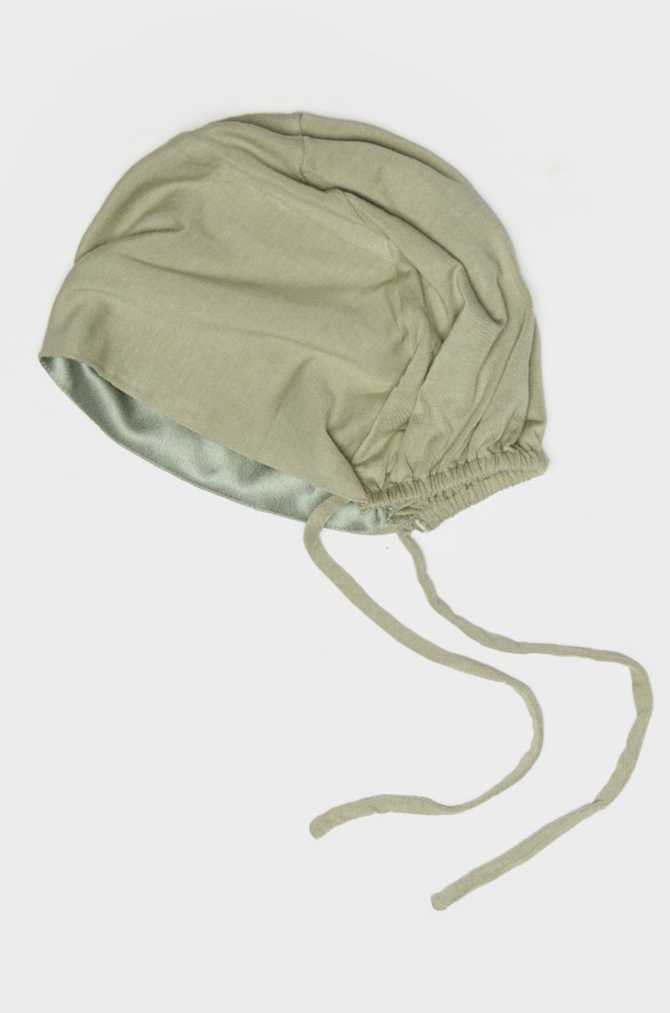 Satin-blend Lint Green Bamboo Jersey Hijab Cap - CAVE