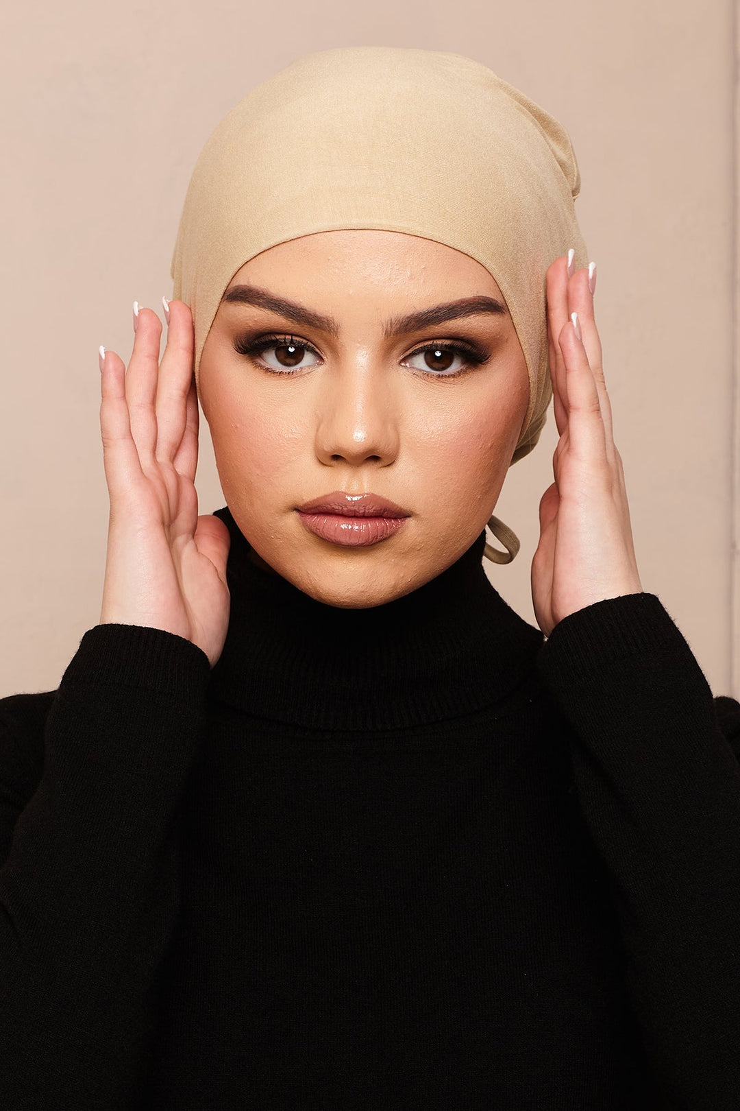 Satin-Blend Pastel Yellow Bamboo Jersey Hijab Cap - CAVE