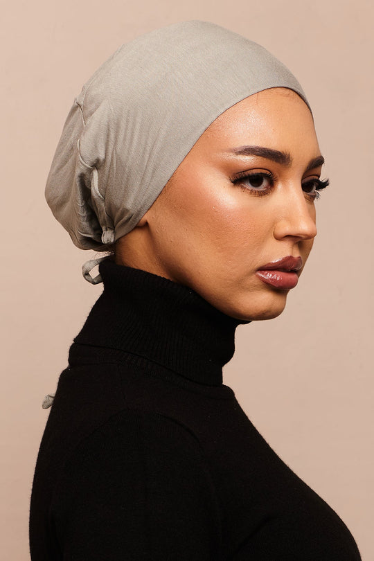 Satin-Blend Rock Oak Bamboo Jersey Hijab Cap - CAVE