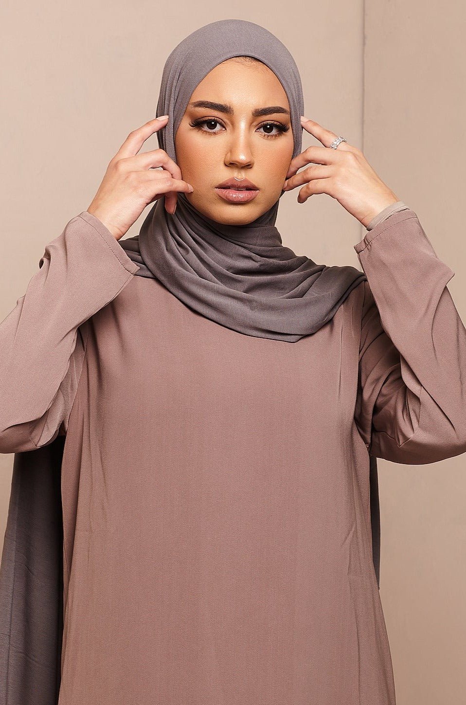 Shadow Charcoal Bamboo Jersey Hijab - CAVE