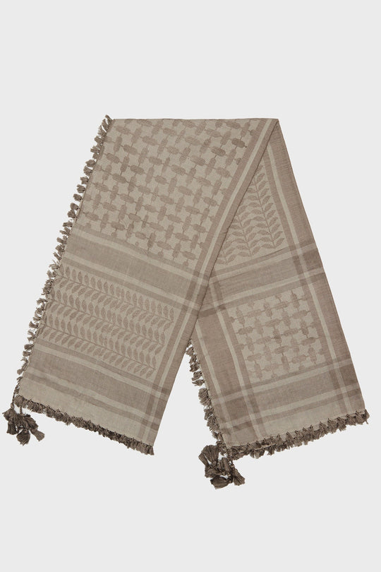 Shadow Grey & Taupe Bamboo Keffiyeh Scarf - CAVE