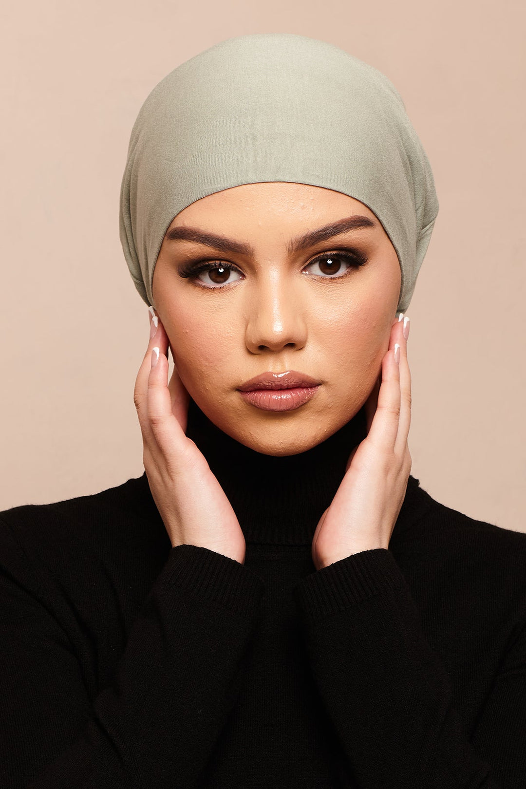 Shadow Khaki Bamboo Jersey Hijab Cap - CAVE