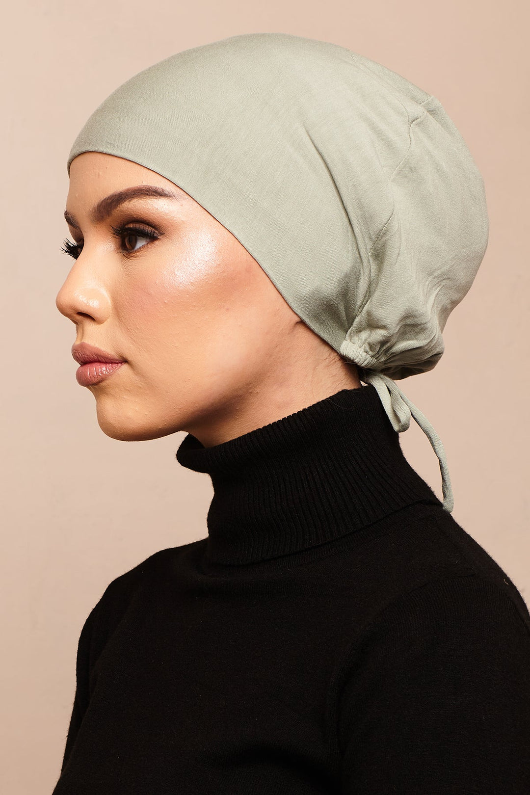 Shadow Khaki Bamboo Jersey Hijab Cap - CAVE