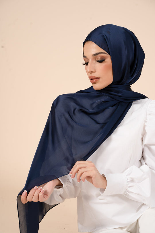 Twilight Blue Soft Satin Hijab - CAVE