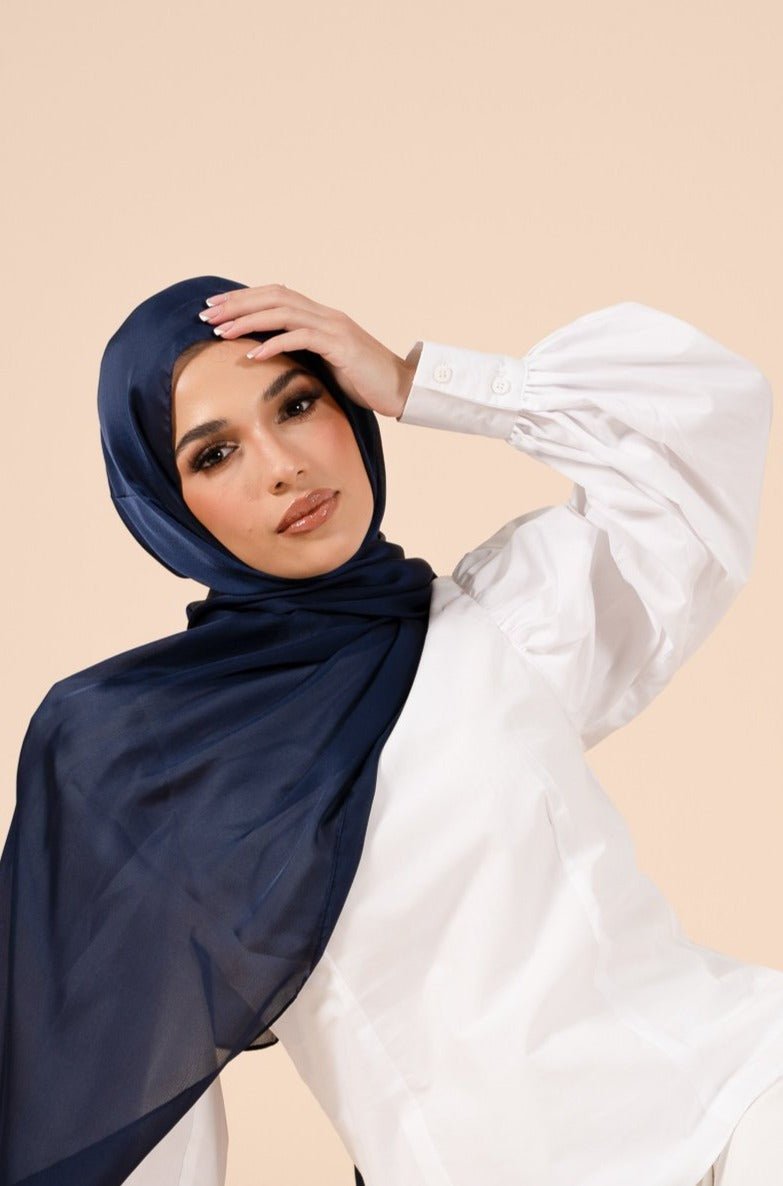 Twilight Blue Soft Satin Hijab - CAVE